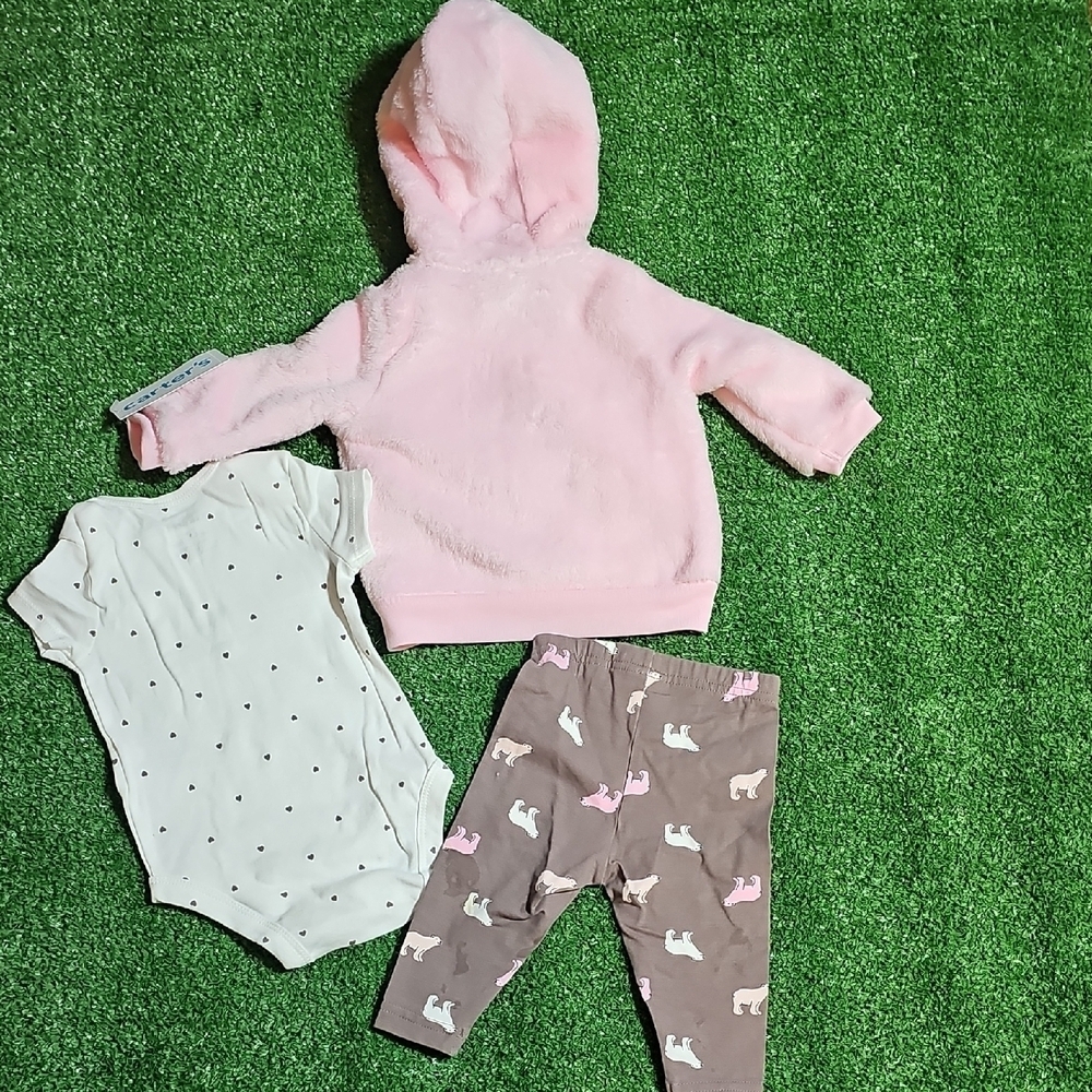 Carter's Pink Fleece Hoodie - Picture 9 of 11